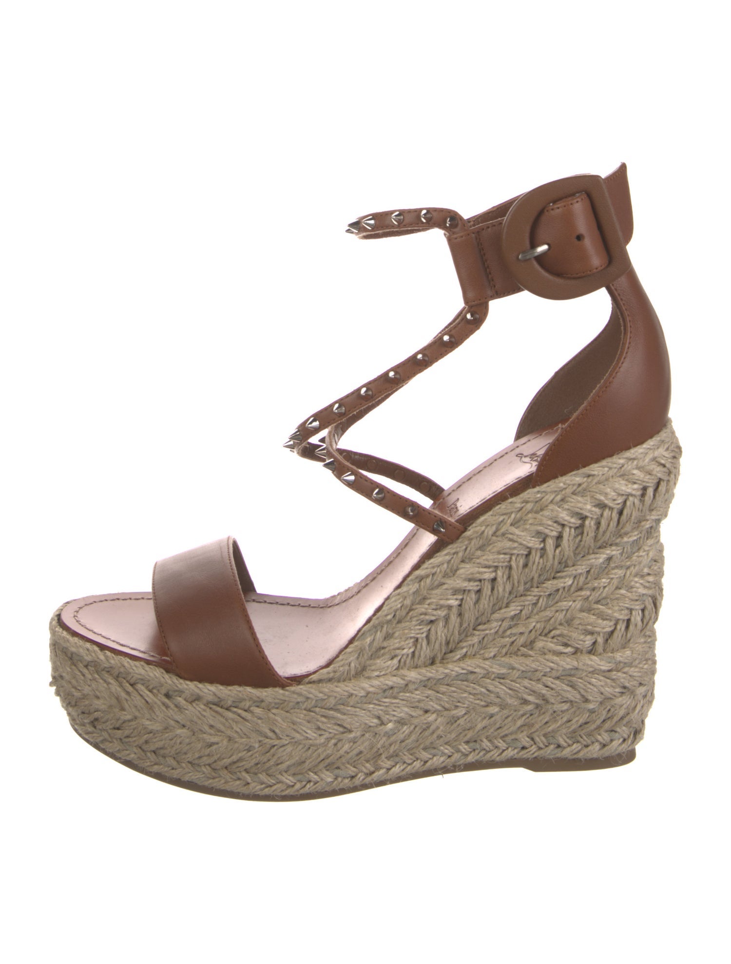 Christian Louboutin Spike Accents Leather Espadrilles