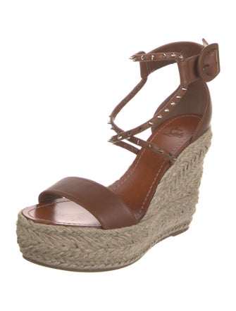 Christian Louboutin Spike Accents Leather Espadrilles