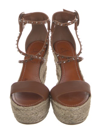 Christian Louboutin Spike Accents Leather Espadrilles