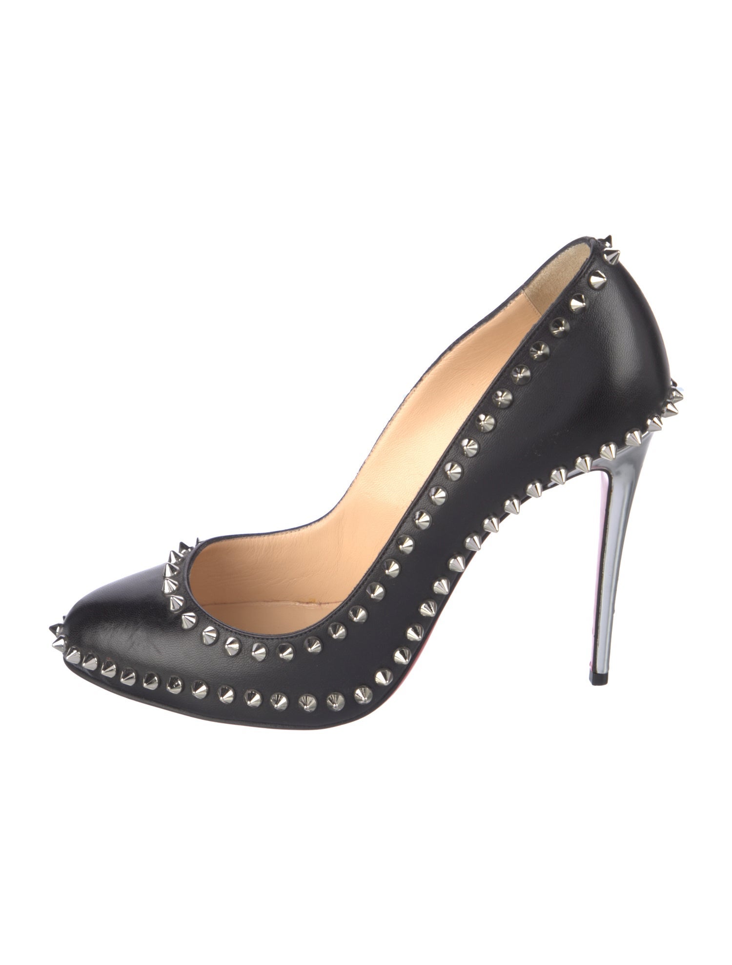 Christian Louboutin Spike Accents Leather Pumps