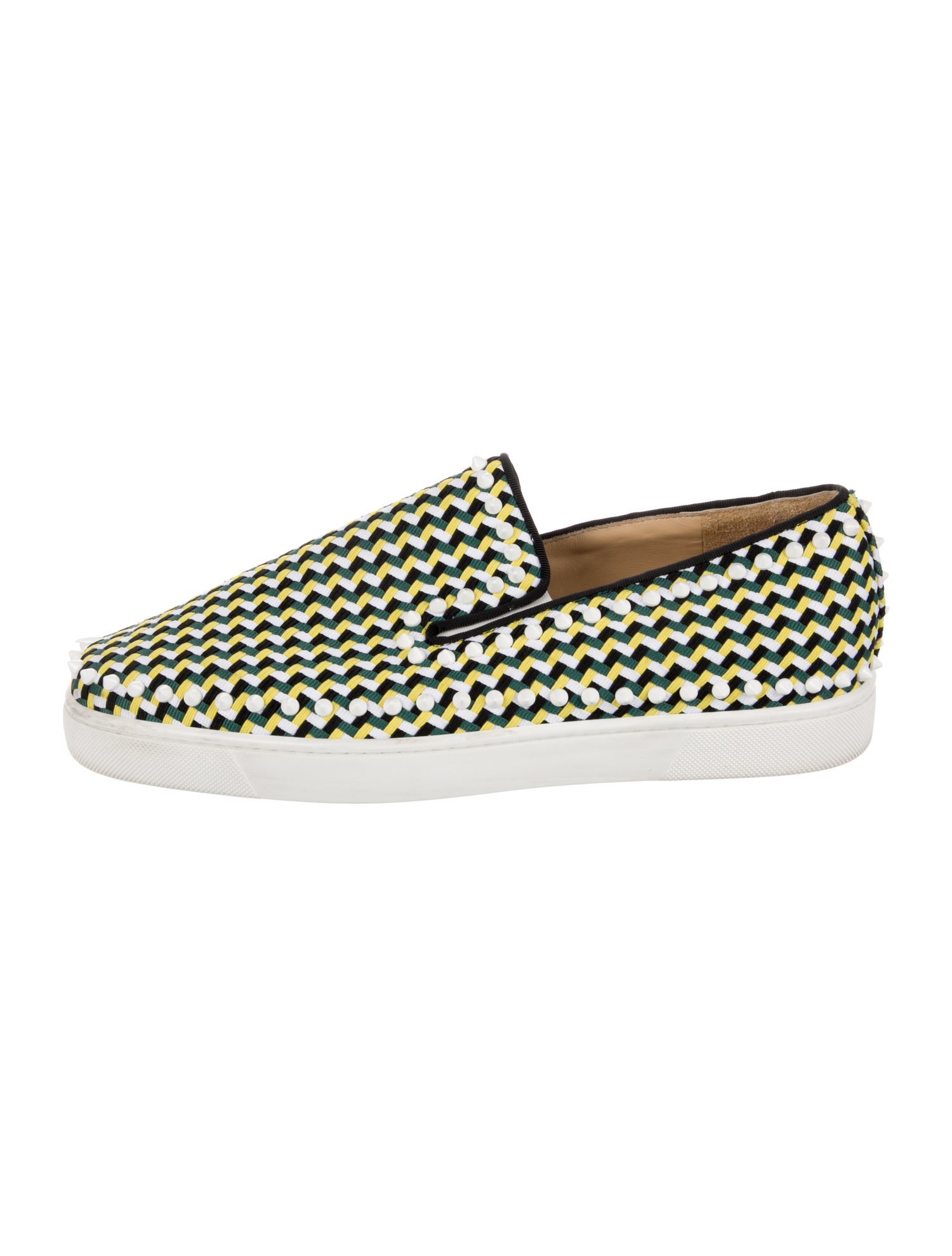 Christian Louboutin Spike Accents Printed Sneakers