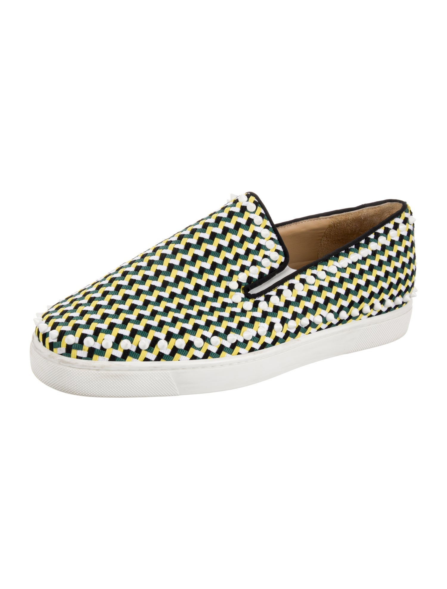 Christian Louboutin Spike Accents Printed Sneakers