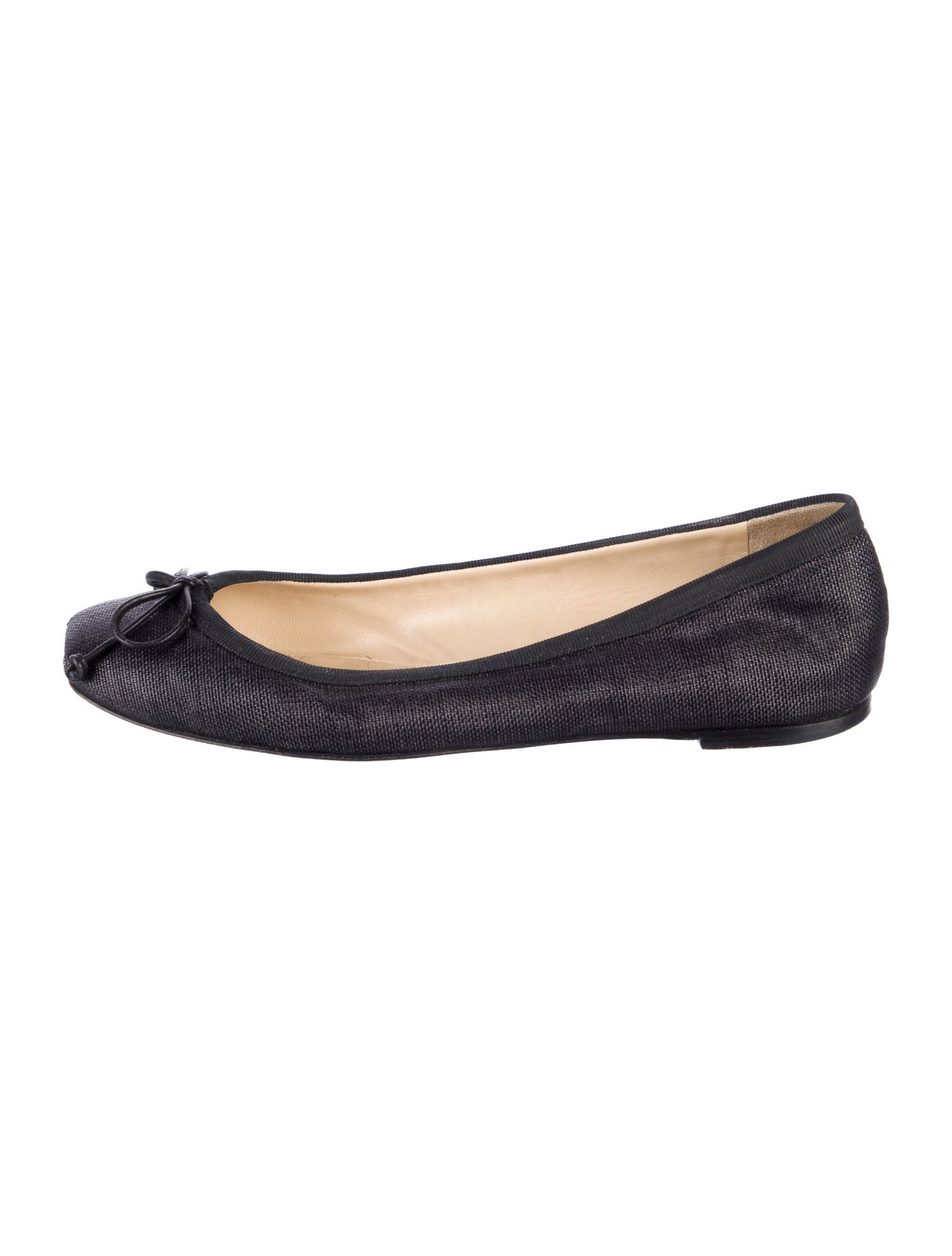 Christian Louboutin Leather Bow Accents Ballet Flats