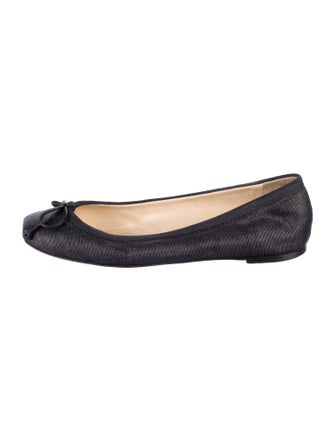 Christian Louboutin Leather Bow Accents Ballet Flats