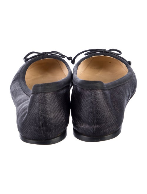 Christian Louboutin Leather Bow Accents Ballet Flats