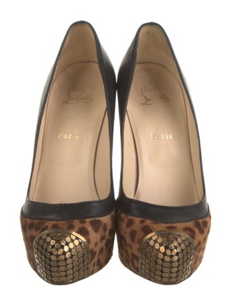 Christian Louboutin Leather Animal Print Pumps