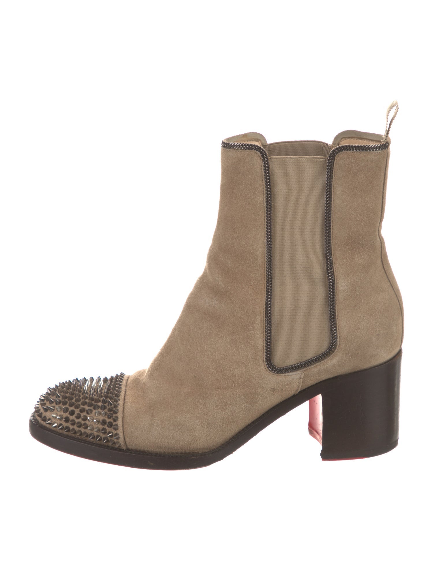 Christian Louboutin Spike Accents Suede Chelsea Boots