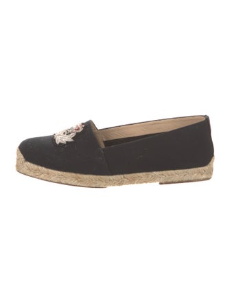 Christian Louboutin Canvas Embroidered Accent Espadrilles