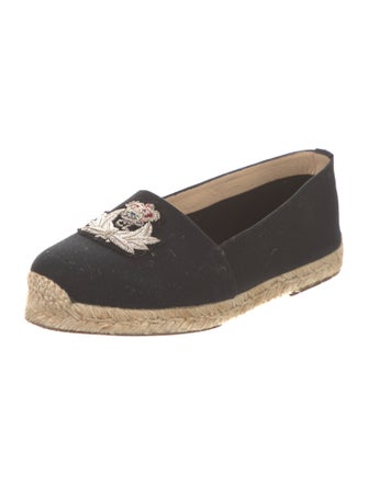 Christian Louboutin Canvas Embroidered Accent Espadrilles