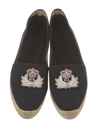Christian Louboutin Canvas Embroidered Accent Espadrilles