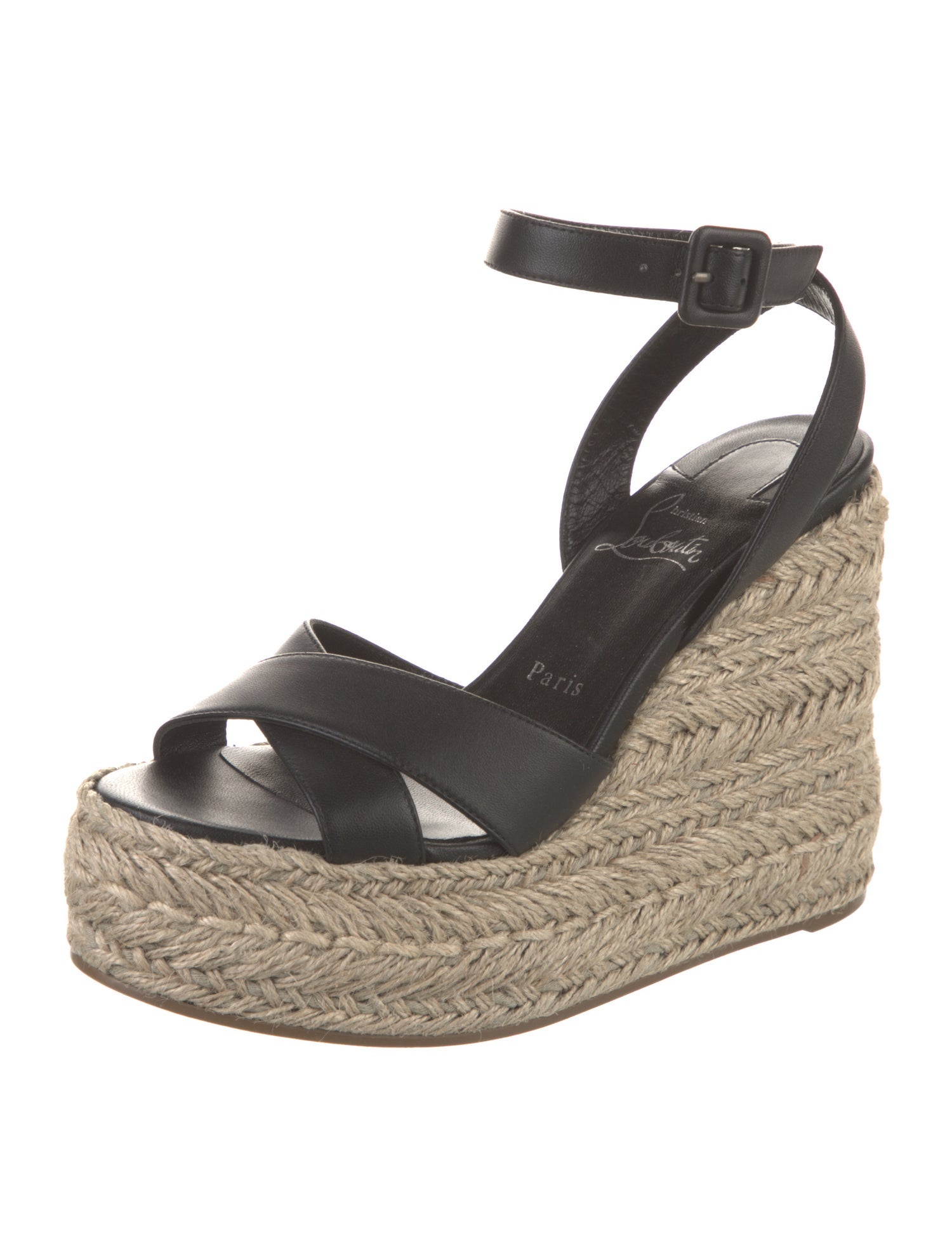 Christian Louboutin Leather Leather Trim Embellishment Espadrilles