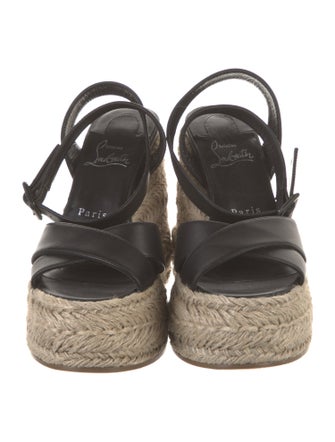 Christian Louboutin Leather Leather Trim Embellishment Espadrilles