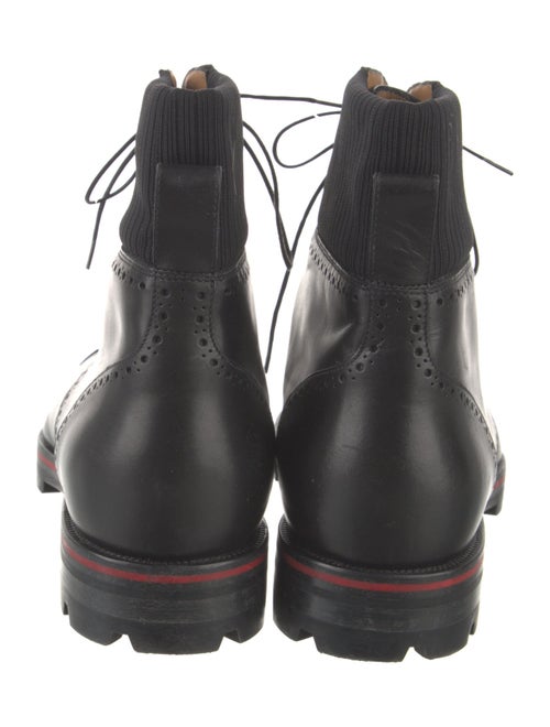 Christian Louboutin Leather Lasercut Accents Lace-Up Boots