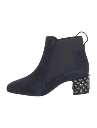 Christian Louboutin Spike Accents Suede Chelsea Boots