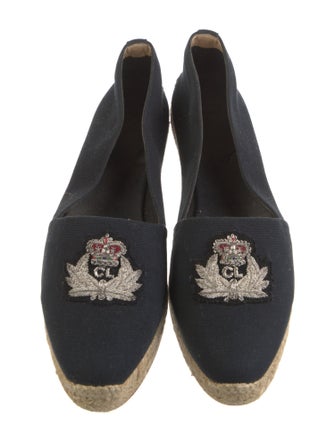 Christian Louboutin Canvas Embroidered Accent Espadrilles
