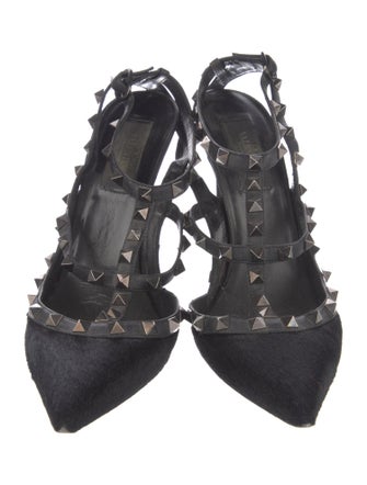 Christian Louboutin Noir Ponyhair T-Strap Pumps