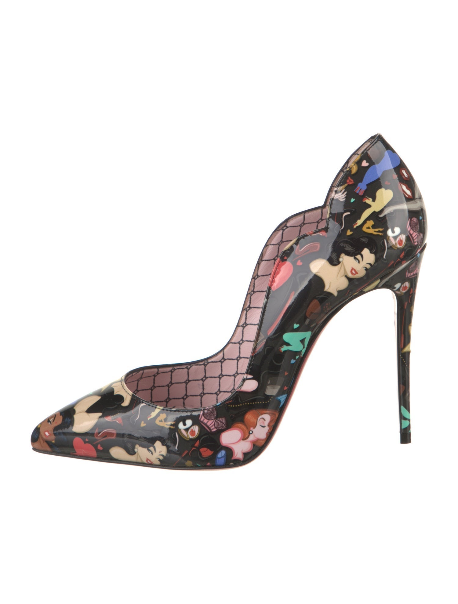Christian Louboutin Patent Leather Printed Pumps