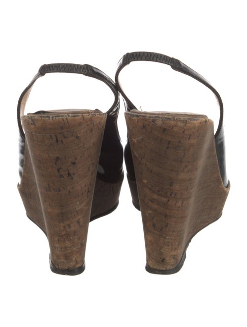 Christian Louboutin Patent Leather Colorblock Pattern Slingback Pumps