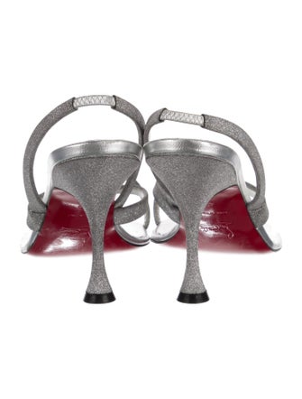 Christian Louboutin Glitter Glitter Accents Slingback Sandals
