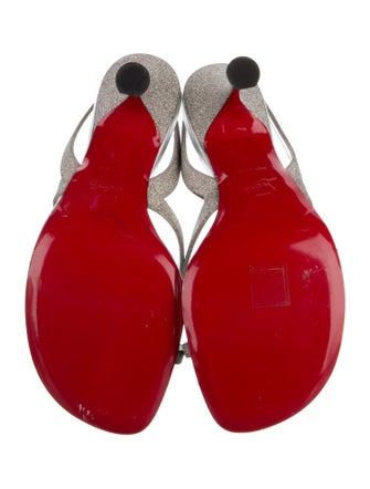 Christian Louboutin Glitter Glitter Accents Slingback Sandals