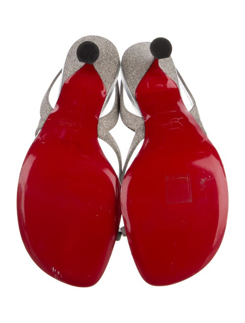 Christian Louboutin Glitter Glitter Accents Slingback Sandals