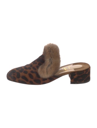 Christian Louboutin Ponyhair Animal Print Mules