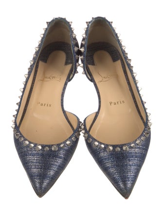 Christian Louboutin Spike Accents Cutout Accent D'Orsay Flats