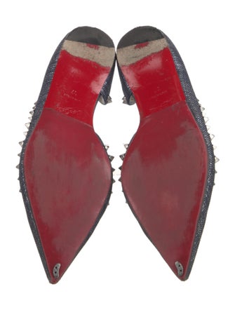 Christian Louboutin Spike Accents Cutout Accent D'Orsay Flats