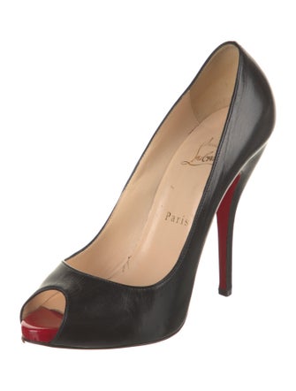 Christian Louboutin Leather Cutout Accent Pumps