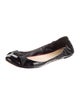 Christian Louboutin Patent Leather Bow Accents Ballet Flats