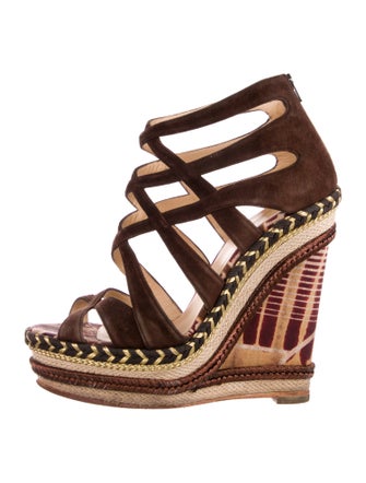 Christian Louboutin Suede Striped Espadrilles