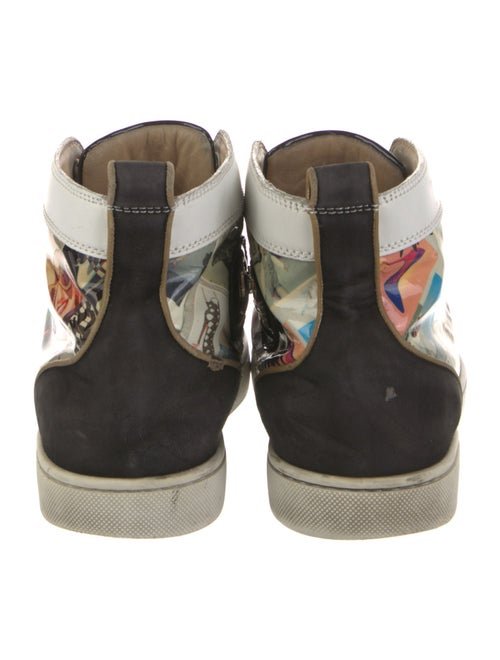 Christian Louboutin Patent Leather Graphic Print Sneakers