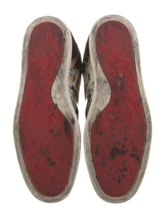 Christian Louboutin Patent Leather Graphic Print Sneakers
