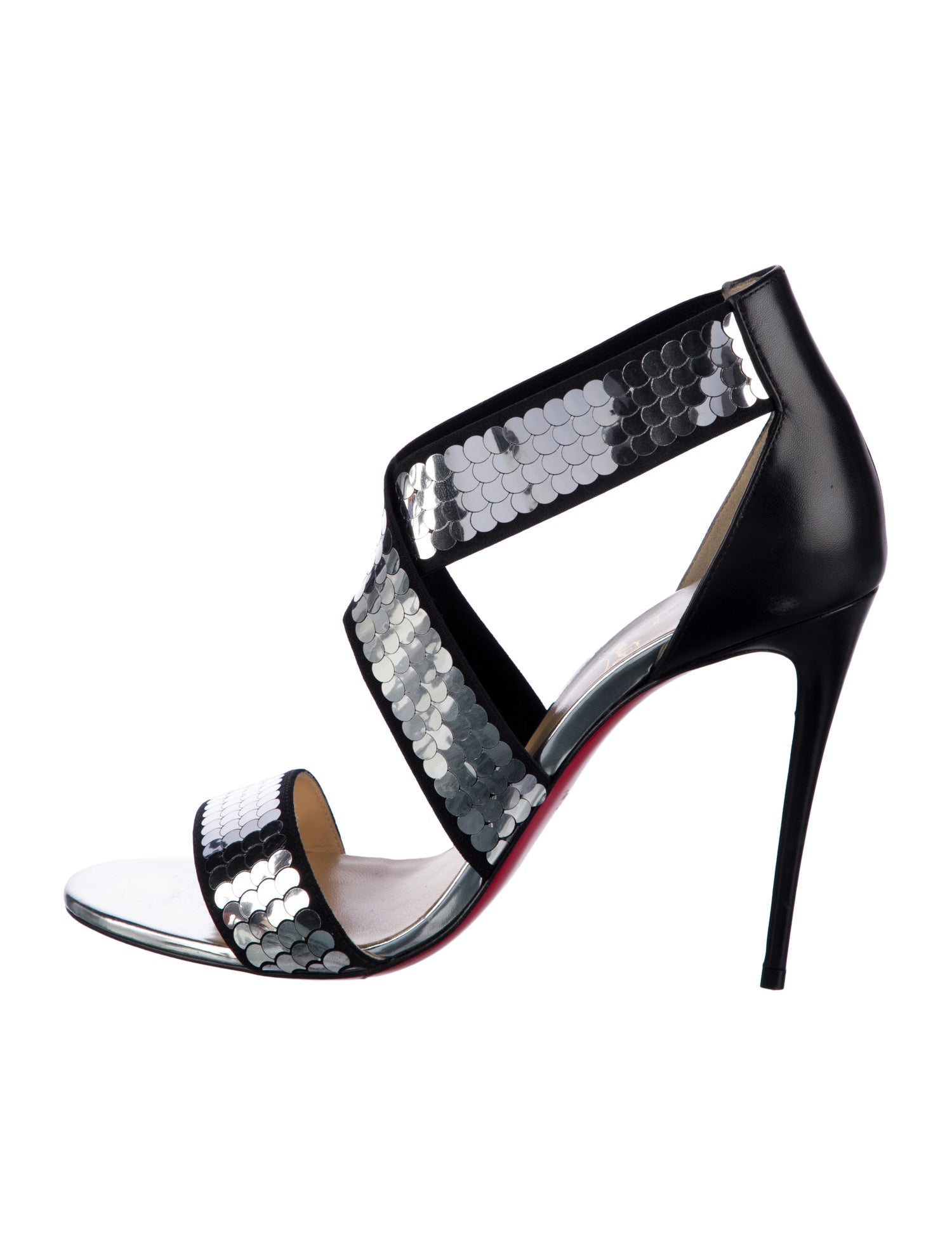 Christian Louboutin Leather Sequin Embellishments Sandals