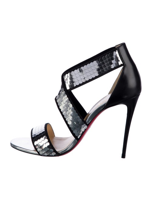 Christian Louboutin Leather Sequin Embellishments Sandals