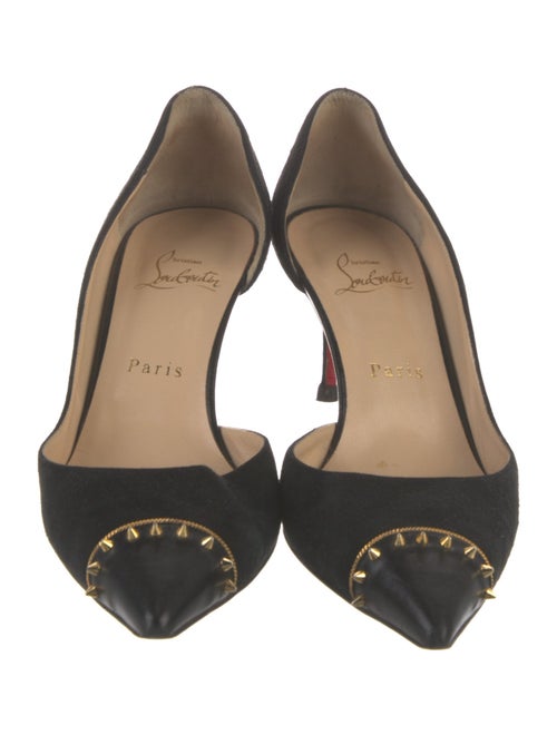 Christian Louboutin Spike Accents Suede D'Orsay Pumps