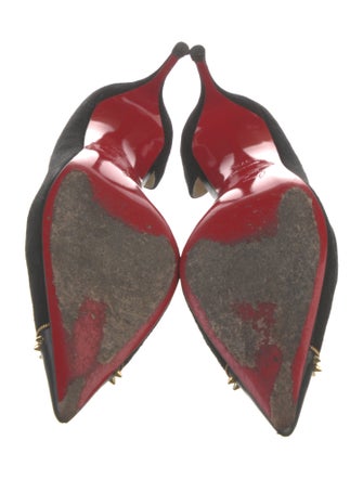 Christian Louboutin Spike Accents Suede D'Orsay Pumps