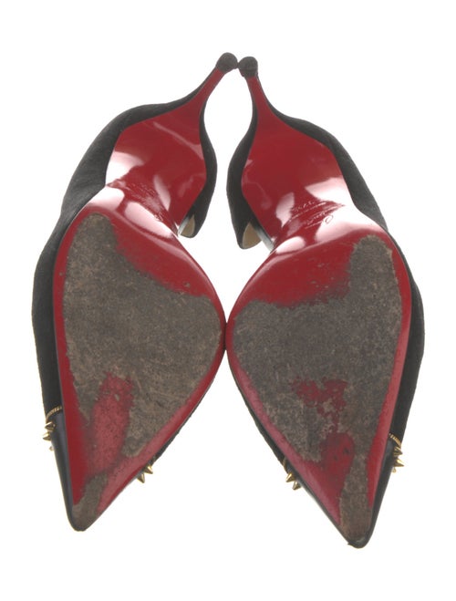 Christian Louboutin Spike Accents Suede D'Orsay Pumps