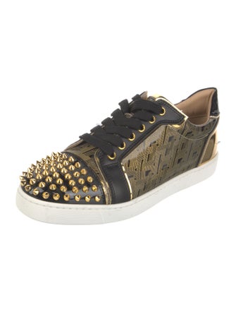 Christian Louboutin Spike Accents Leather Sneakers