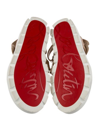 Christian Louboutin Embossed Leather Colorblock Pattern Sandals