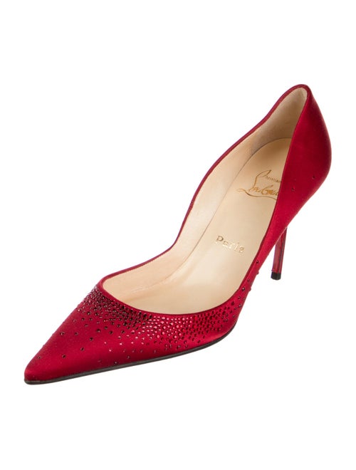 Christian Louboutin Satin Studded Accents Pumps