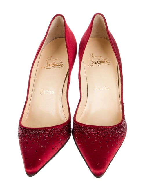Christian Louboutin Satin Studded Accents Pumps