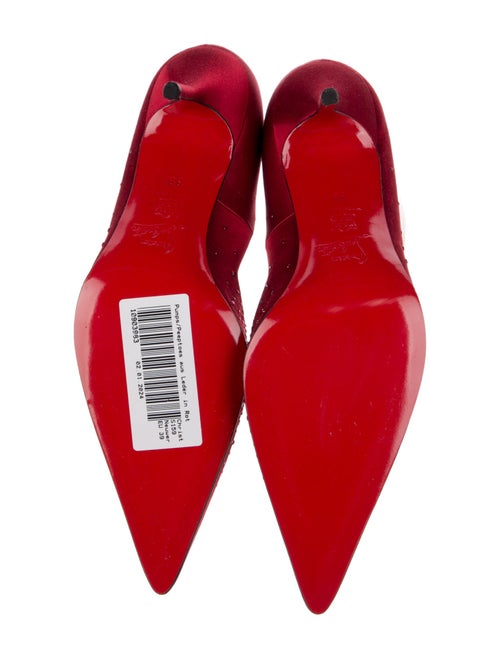 Christian Louboutin Satin Studded Accents Pumps