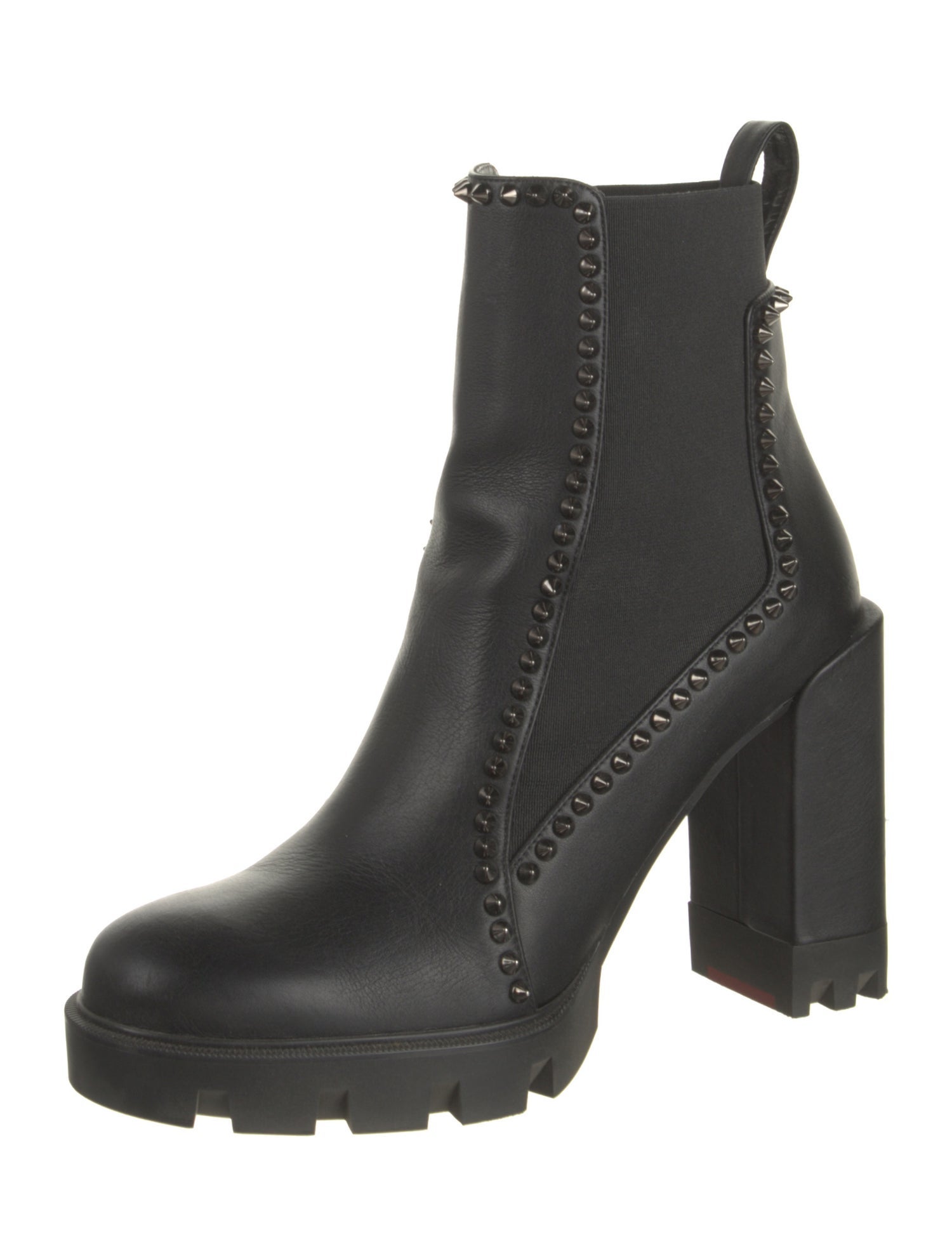 Christian Louboutin Spike Accents Leather Chelsea Boots