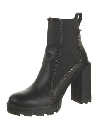 Christian Louboutin Spike Accents Leather Chelsea Boots