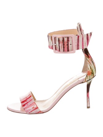 Christian Louboutin Patent Leather Printed Sandals