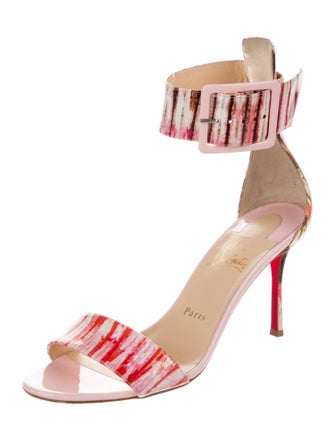 Christian Louboutin Patent Leather Printed Sandals
