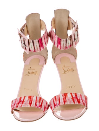 Christian Louboutin Patent Leather Printed Sandals