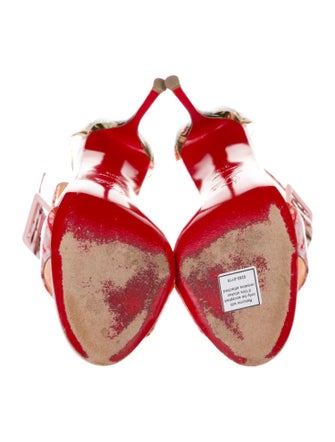 Christian Louboutin Patent Leather Printed Sandals