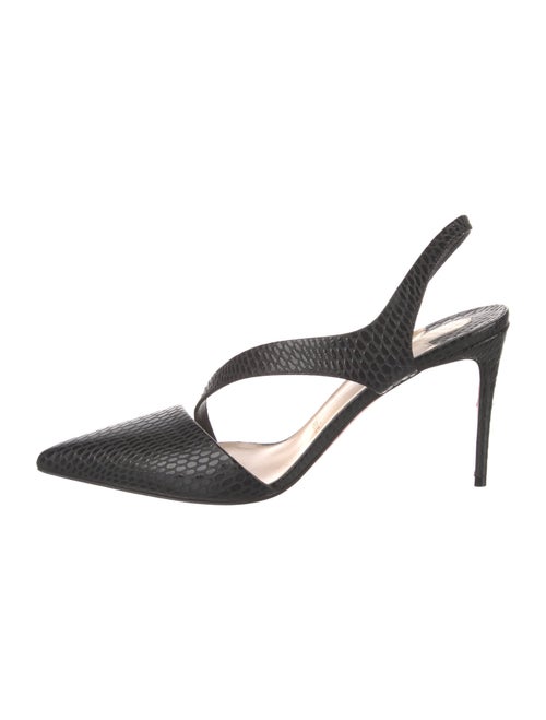 Christian Louboutin Embossed Leather Slingback Pumps